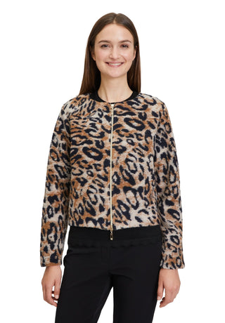 Betty Barclay Cardigan Animal Print Beige Blue - MMJs Fashion