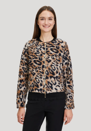 Betty Barclay Cardigan Animal Print Beige Blue - MMJs Fashion