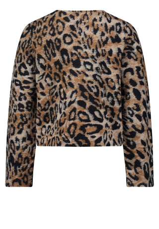 Betty Barclay Cardigan Animal Print Beige Blue - MMJs Fashion