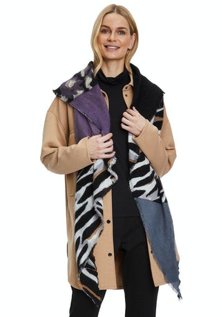 Betty Barclay Scarf Black Grey Purple - MMJs Fashion