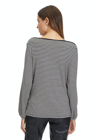 Betty Barclay Stripe Top Black and Beige - MMJs Fashion