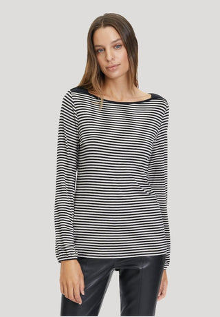 Betty Barclay Stripe Top Black and Beige - MMJs Fashion