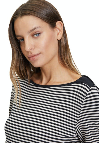 Betty Barclay Stripe Top Black and Beige - MMJs Fashion