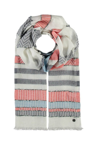 Fraas Scarf Red Blue Stripe - MMJs Fashion