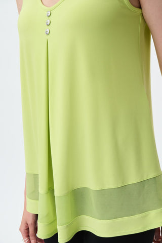 Joseph Ribkoff Mesh Tunic Lime Green - MMJs Fashion