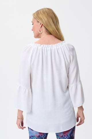 Joseph Ribkoff Top White Peasant Style - MMJs Fashion