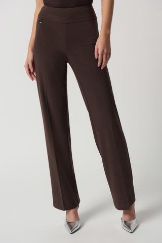 Joseph Ribkoff Wide Leg Trousers Brown - MMJs Fashion