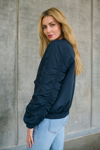 Kaffe Blue Bomber Zip Jacket KAjulia - MMJs Fashion