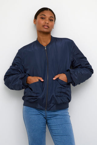 Kaffe Blue Bomber Zip Jacket KAjulia - MMJs Fashion