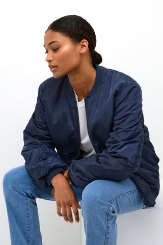 Kaffe Blue Bomber Zip Jacket KAjulia - MMJs Fashion