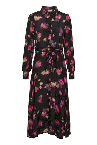 Kaffe Dress Black Pink Abstract Print - MMJs Fashion