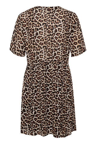 Kaffe Dress Brown Leopard Print KAina - MMJs Fashion