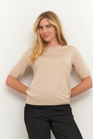 Kaffe Jumper Beige Short Sleeves - MMJs Fashion