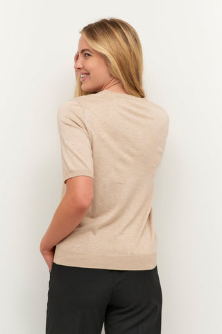 Kaffe Jumper Beige Short Sleeves - MMJs Fashion