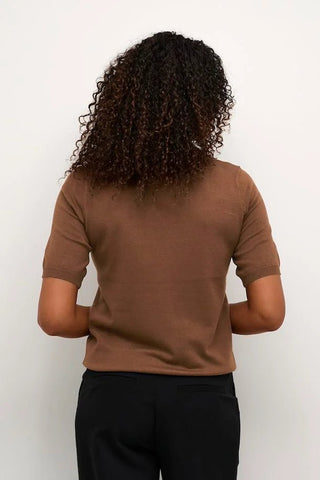 Kaffe Jumper Brown Short Sleeves - MMJs Fashion