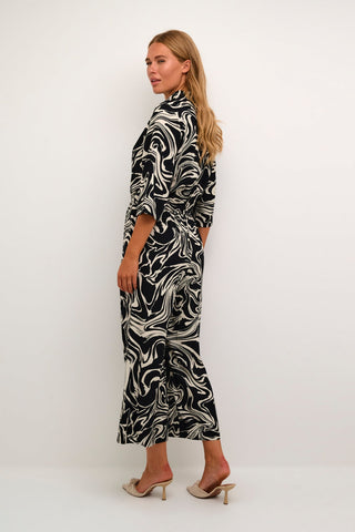 Kaffe Jumpsuit Black & Ivory Graphic Print KAcarmen - MMJs Fashion