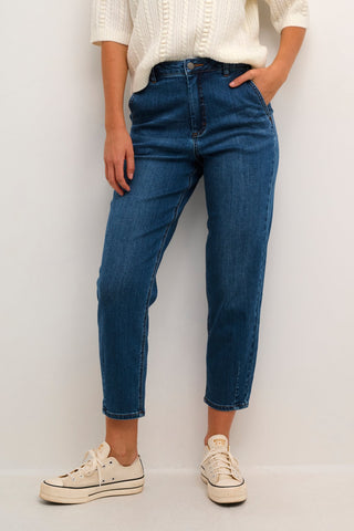 Kaffe Mid Blue Barrel Leg Jeans Sinem - MMJs Fashion