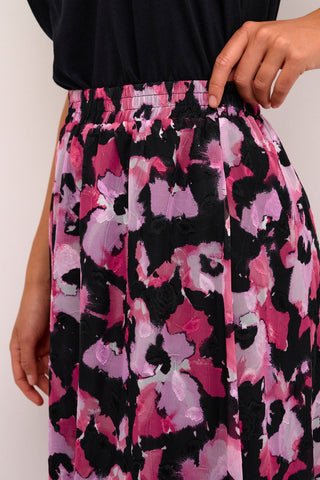 Kaffe Pink & Purple Floral Print Skirt KAamanda - MMJs Fashion