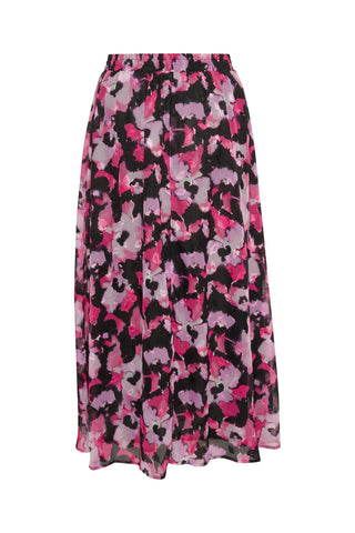 Kaffe Pink & Purple Floral Print Skirt KAamanda - MMJs Fashion