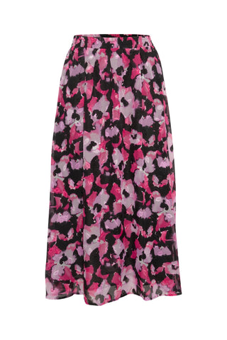 Kaffe Pink & Purple Floral Print Skirt KAamanda - MMJs Fashion