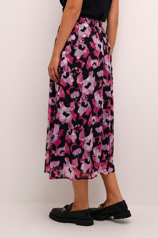 Kaffe Pink & Purple Floral Print Skirt KAamanda - MMJs Fashion