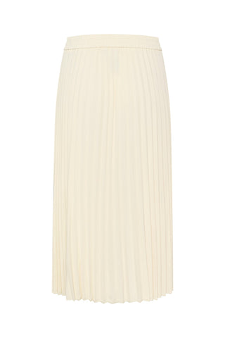 Kaffe Pleated Midi Skirt in Cream KAleandra - MMJs Fashion