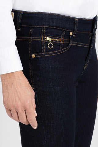 MAC Jeans Dark Blue Rich Slim Zip Details - MMJs Fashion