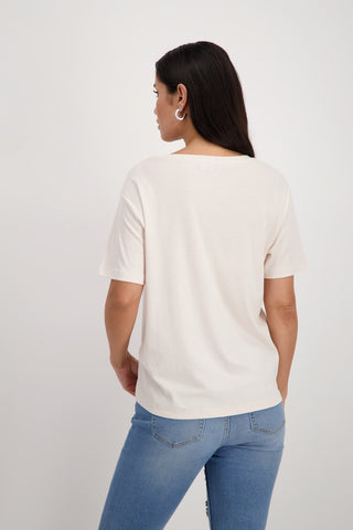 Monari Beige and Pink Floral Top - MMJs Fashion