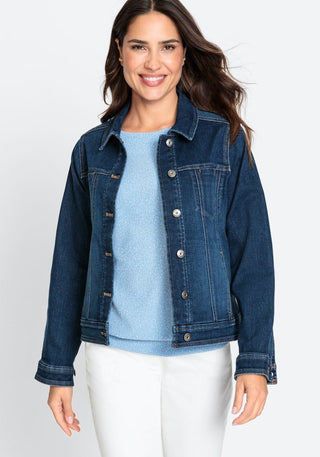 Olsen Dark Blue Short Denim Jacket - MMJs Fashion