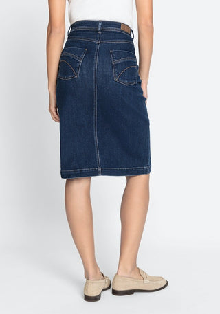 Olsen Knee Length Blue Denim Skirt - MMJs Fashion