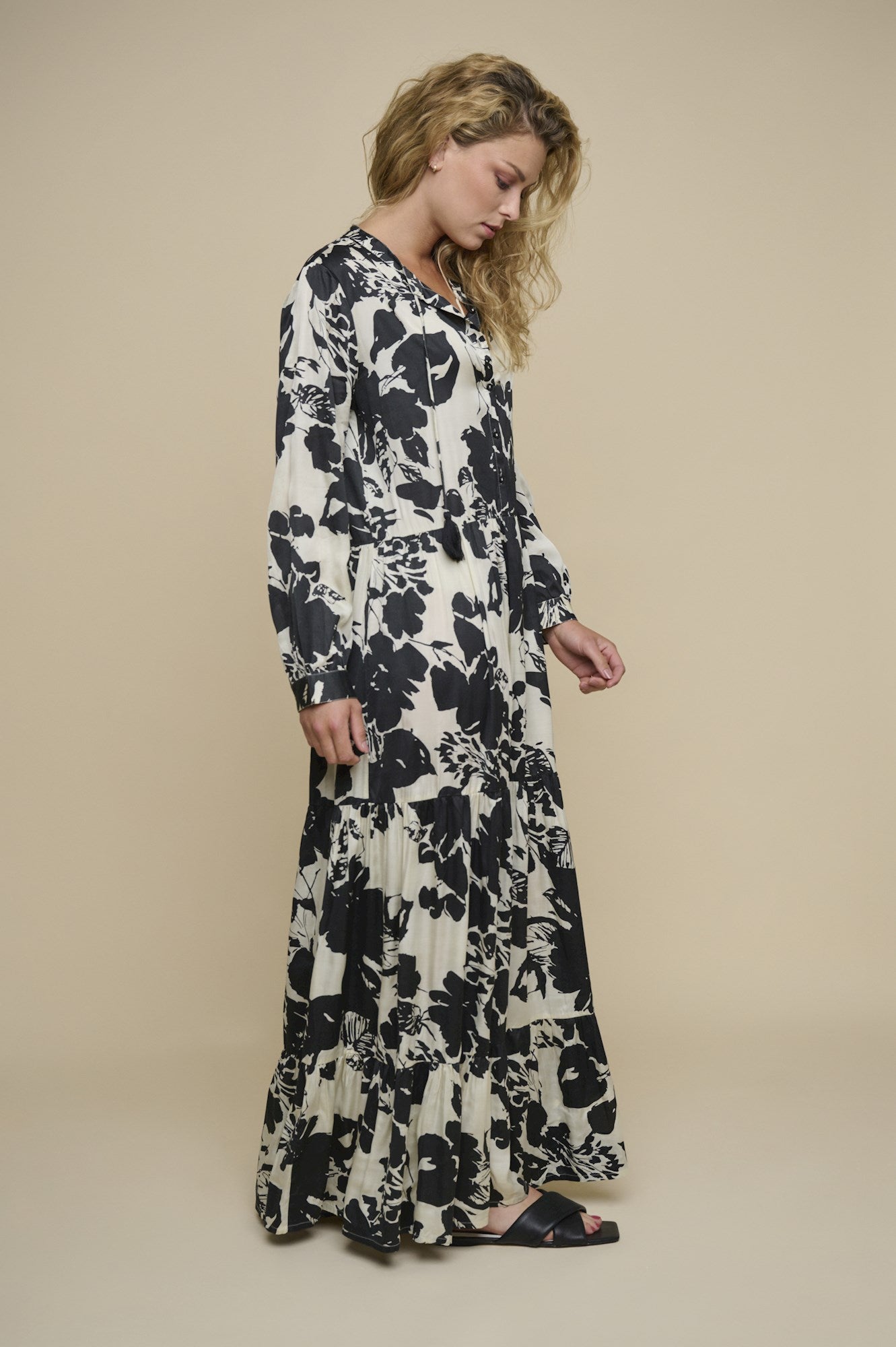 Black and white long maxi dress outlet