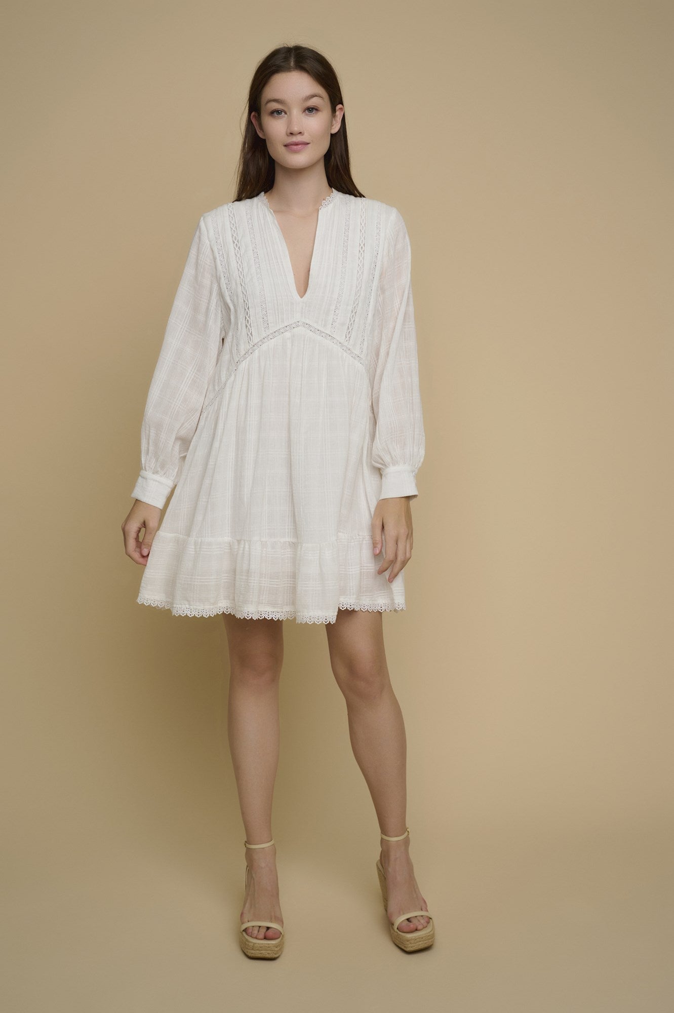 Rino Pelle Lace Dress Off White Evaly MMJs Fashion