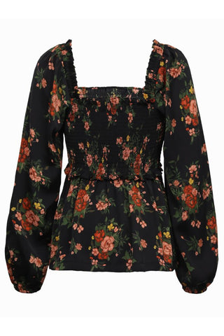 Rosemunde Blouse Black Floral Lilly - MMJs Fashion