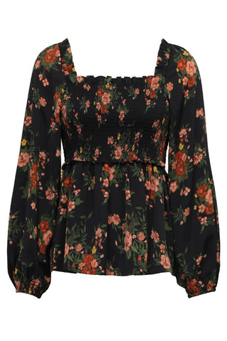 Rosemunde Blouse Black Floral Lilly - MMJs Fashion