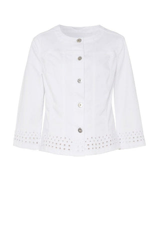 Toni White Collarless Jacket Joy - MMJs Fashion